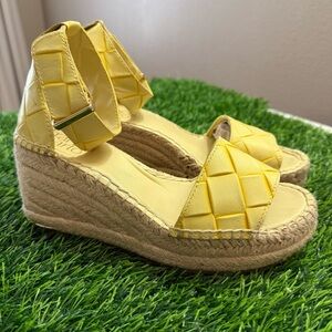 Franco Sarto Sunny Yellow Espadrille Wedges size 6m